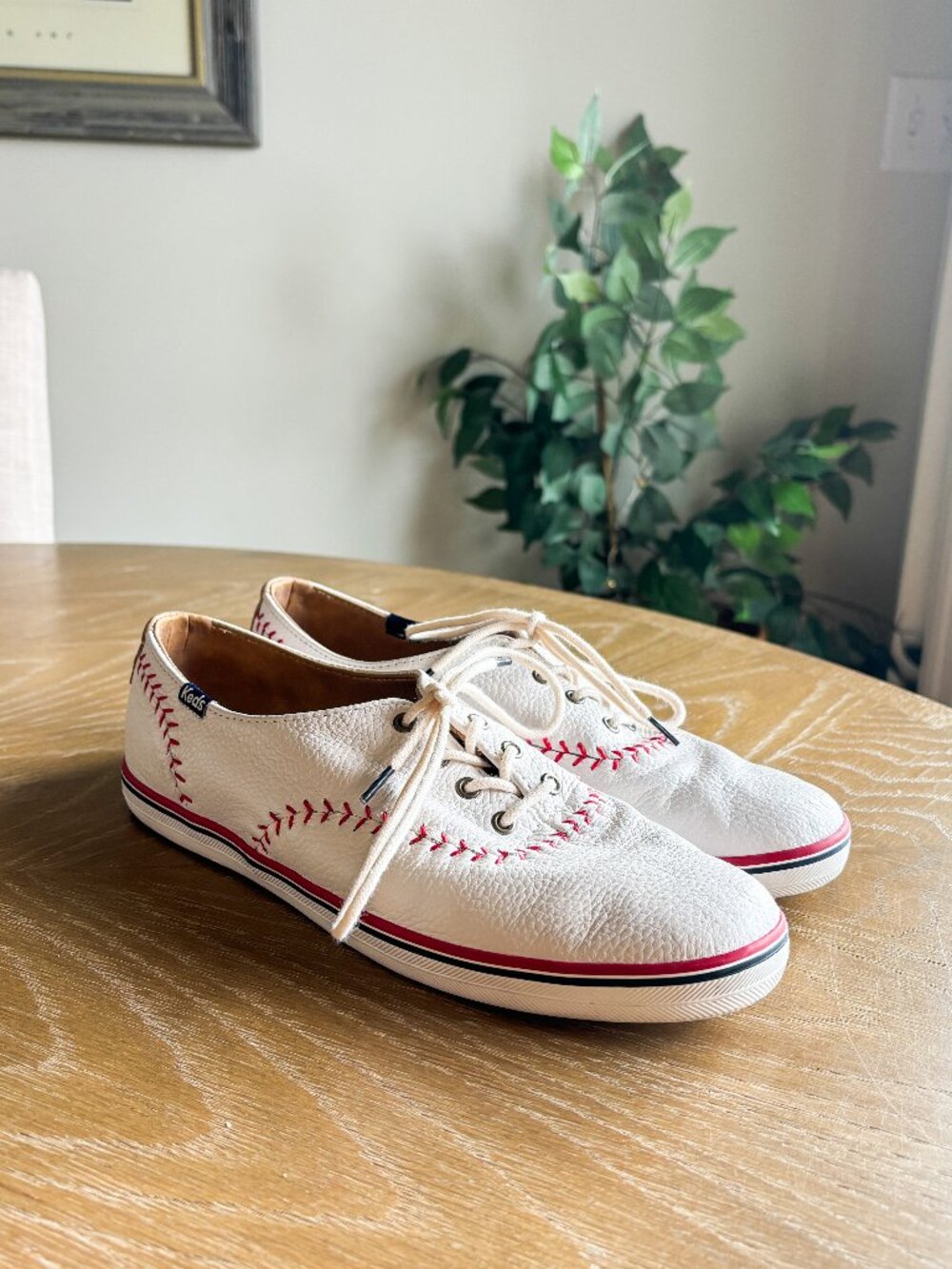 Keds Champion Pennant Sneaker w/ Leather Baseball Stitch Detailing
